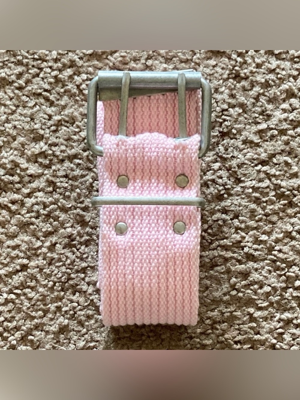 *BRAND NEW* Vintage Light Pink With Silver Stylish Hole Design Metal Buckle Belt